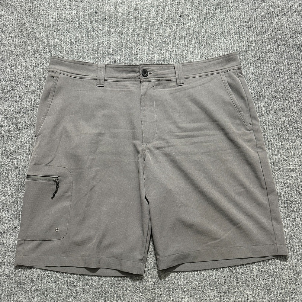 Magellan Outdoors Fish Gear Mens Cargo Shorts 38 Gray Water Resistant Hiking